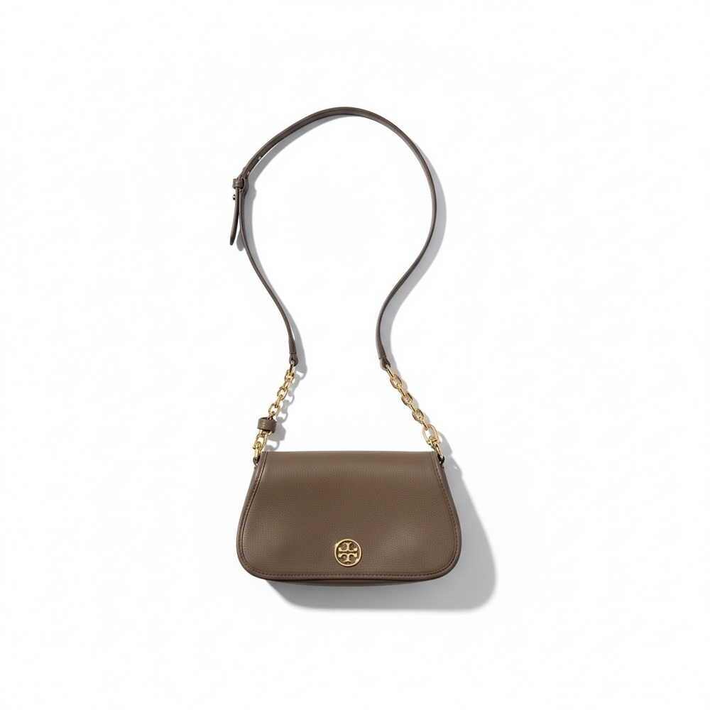 Tory Burch Gray Chalked Pebble leather Crossbody Bag NWOT